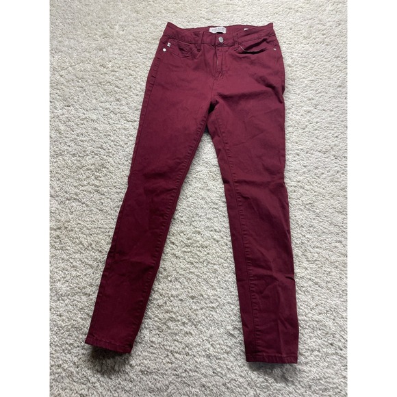 Judy Blue High Rise Control Top Skinny Jeans Maroon Women's Size 9/29 EUC - Picture 1 of 7